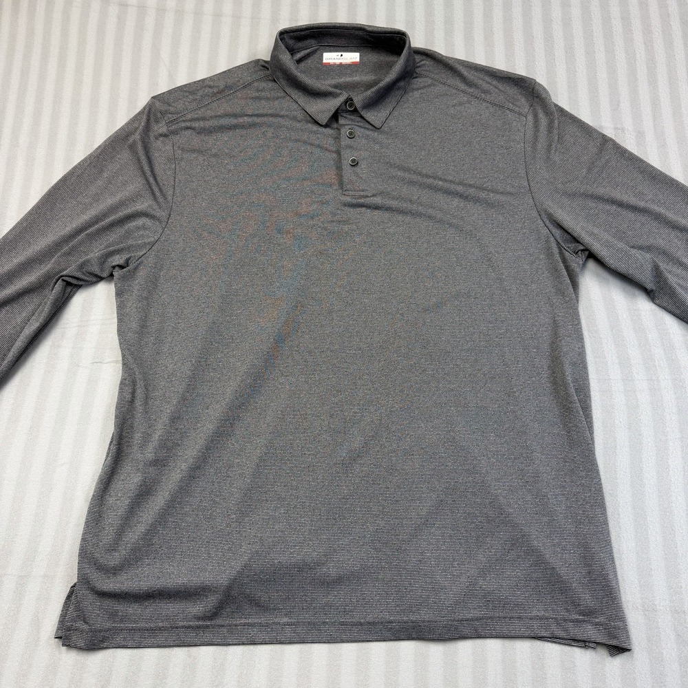 Grand Slam Performance Men's Long Sleeve Golf Polo Shirt XXL Gray